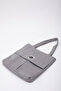 Gray H0003 Covered 3-Compartment Canvas Fabric Daily Women's Shoulder Bag U:35 E:35 - 3
