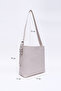Cream Shk175 Shabby Faux Leather, Snap Fastener, Lined, Inner Pocket, Adjustable Strap Handle and Shoulder Bag - 2
