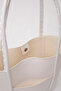 White Shk80 Faux Leather Large Size Shoulder Bag with Front Pocket and Snap Fastener Makeup Bag - 8