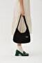 Black H0004 3-Compartment Snap-On Canvas Fabric Daily Sports Women's Shoulder Bag with Pockets L:18 E:30 G - 6