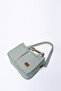 Green Shk174 Canvas Fabric, Three Compartments, Zipper, Double Strap, Hand, Arm and Shoulder Bag - 7