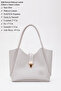 Gray Shk126 Faux Leather Lock Detailed Makeup Bag Hand, Arm and Shoulder Bag - 3