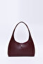 Claret Red Shk142 Faux Leather Two-Compartment Snap Fastener Hand, Arm and Shoulder Bag - 4