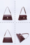 Claret Red Shk153 Faux Leather Lock Detailed Standard Strap Single Compartment Hand, Arm and Shoulder Bag U:15 E:29 g - 8