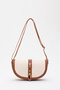 Tan-Cream Shk92 Lock Detailed Faux Leather Single Compartment Hand, Arm and Shoulder Bag with Snap Fasteners L:15 E:25 W:6 c