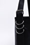 Shk175 Black Faux Leather Bag with Snap Fastener, Lining, Inner Pocket and Adjustable Strap - 7