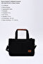 Black Shk174 Canvas Fabric, Three Compartments, Zippered, Double Strap, Hand, Arm and Shoulder Bag - 3