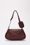 Burgundy Shk96 Faux Leather Single Compartment Wallet Hand and Shoulder Bag - 3
