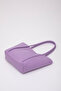 Lilac Shk80 Faux Leather Large Size Arm and Shoulder Bag with Front Pocket and Snap Fastener Makeup Bag U:26 E:40 W:8 c - 5