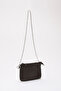 Brown Color Shk125 Faux Leather Bead Detailed Zippered Single Compartment Chain Strap Shoulder Bag - 2