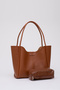 Taba Shk76 Large Size Women's Hand and Shoulder Bag with Snap Fastener Wick Strap Faux Leather Makeup Bag U:29 E - 2