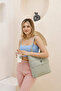 Green H0003 Covered 3 Compartment Canvas Fabric Daily Women's Shoulder Bag L:35 E:35