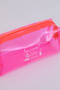 Pink Shk104 Rectangular Transparent PVC Multi-Purpose Travel & Makeup Bag L:8 E:19 W:8 cm - 6
