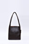 Coffee Color Shk123 Faux Leather, Snap Fasteners, Two Compartments, Wallet, Makeup Bag, Strap, Hand, Arm and Shoulder Bag - 4