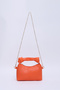 Orange Shk24 Original Soft Leather Knot Detailed Chain Strap Hand and Shoulder Bag