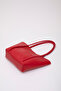 Red Shk80 Makeup Bag Ö Nue Pocket Snap Fastener Faux Leather Hand and Shoulder Bag - 5