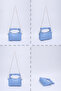 Blue Shk24 Soft Leather Knot Detailed Chain Strap Hand and Shoulder Bag L:14 W:22 W:8 Cm - 8