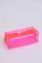Pink Shk104 Rectangular Transparent PVC Multi-Purpose Travel & Makeup Bag L:8 E:19 W:8 cm - 7
