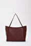 Claret Red Shk90 Faux Leather Hand, Arm and Shoulder Shopper Bag with Internal Compartment and Zipper - 4
