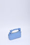 Blue Shk24 Soft Leather Knot Detailed Chain Strap Hand and Shoulder Bag L:14 W:22 W:8 Cm - 6
