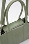 Mint Green Shk83 Faux Leather Single Compartment Zippered Double Strap Hand, Arm and Shoulder Bag L:17 E:27 W:10 - 6