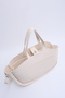 Cream Shk199 Faux Leather Single Compartment, Makeup Bag, Double Strap Hand. Arm and Shoulder Bag - 5