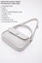 Gray Shk97 Faux Leather Front Pocket Detailed 2 Compartment Adjustable Strap Hand, Arm and Shoulder Bag - 4