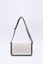 Cream-Black Shk143 Canvas Fabric, Single Compartment, Snap Fastener, Faux Leather Strap, Arm and Shoulder Bag - 4