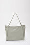 Mint Green Shk90 Faux Leather Hand, Arm and Shoulder Shopper Bag with Internal Compartment and Zipper