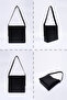 Shk175 Black Faux Leather Bag with Snap Fastener, Lining, Inner Pocket and Adjustable Strap - 8