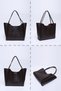 Brown Color Shk76 Large Size Women's Hand and Shoulder Bag with Snap Fasteners, Wick Straps and Faux Leather Makeup Bag - 8