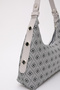 Monogram Printed Gray Shk82 Baguette Model Single Compartment Women's Faux Leather Hand and Shoulder Bag - 7