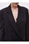 Black Crepe Women's Blazer Jacket - 3