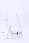 White Shk153 Faux Leather Lock Detailed Standard Strap Single Compartment Hand, Arm and Shoulder Bag - 2