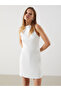 Nevavm Halter Neck Crepe Mini Dress with a Difference - 2