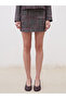 Slim Fit Plaid Tweed Mini Skirt - 2