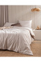 Melicia Double Cotton Striped Satin Duvet Cover Set - Beige - 2