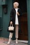 Hooded Pocket Inside Stripe Patterned Trench Coat - 5