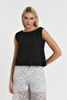 Women's Blouse - Muslin Trimmed Zero Sleeve - Crop - 1040