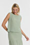 Women's Blouse - Muslin Trimmed Zero Sleeve - Crop - 1040 - 2