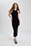 Bodycon Halter Neck Ribbed Camisole Maxi Sleeveless Dress A4828Ax24Sm - 2