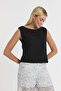 Women's Blouse - Muslin Trimmed Zero Sleeve - Crop - 1040 - 2