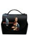 Women's Vegan Leather Multi-Color Handbag - Leonardo Da Vinci Lady with an Ermine Design