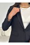 Women's Blazer Jacket with Cap Detail - 3