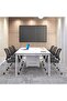 Interio Modern Relax Stackable Mesh Chair with Armrests and Castor Wheel Set - Black - 2