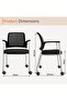 Interio Modern Relax Stackable Mesh Chair with Armrests and Castor Wheel Set - Black - 3