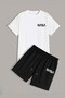 Black and White Nasa Printed Unisex Children's Summer Suit