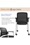 Interio Modern Relax Stackable Mesh Chair with Armrests and Castor Wheel Set - Black - 4