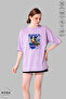 Unisex Crew Neck Nasa Mickey Mouse Printed Cotton Oversize Short Sleeve T-Shirt - 2