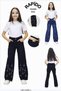 Girl's Wide Leg Star Embroidered Jeans Jeans with Fringed Leg Detail (Ages 6-12) - 3